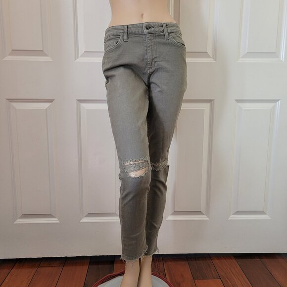 Joe's Jeans Distressed Skinny Ankle Jeans SZ 27 Khaki Green - Picture 2 of 12